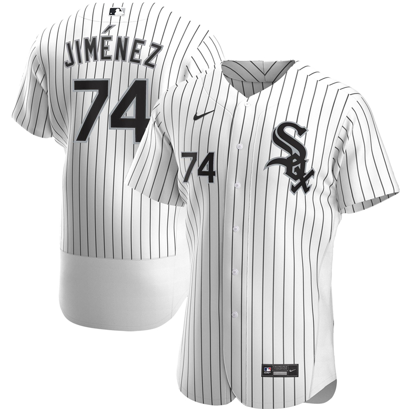 2020 MLB Men Chicago White Sox #74 Eloy Jimenez Nike White Home 2020 Authentic Player Jersey 1